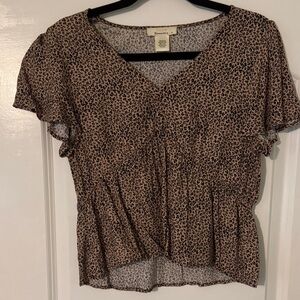 Universal Thread Brown Leopard Print Blouse